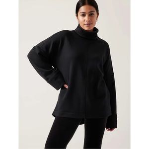 NWT Athleta Cozy Karma Funnel Neck Sweatshirt Women's Small Black $129